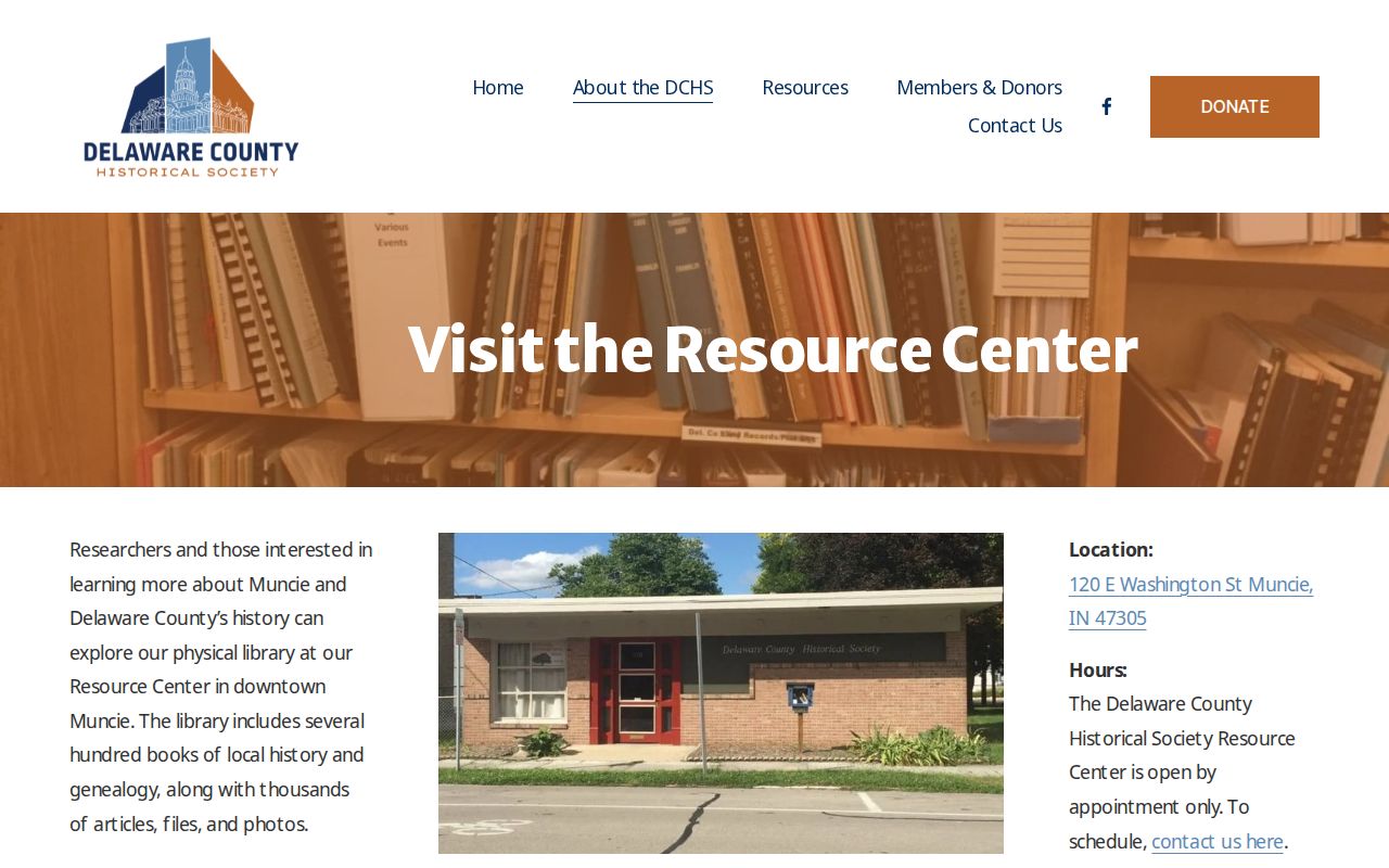 Delaware County Historical Society resource center for Muncie city directory research