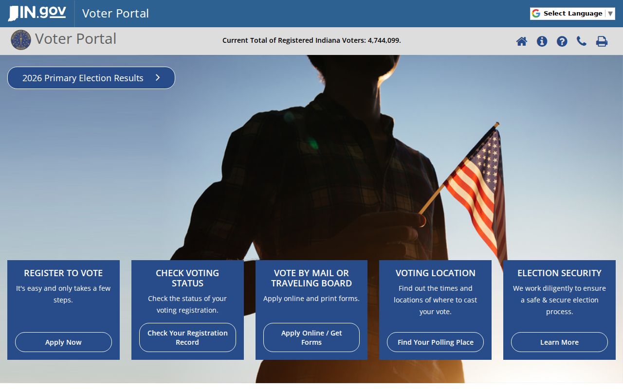 Indiana voter registration check for confirming a Muncie resident